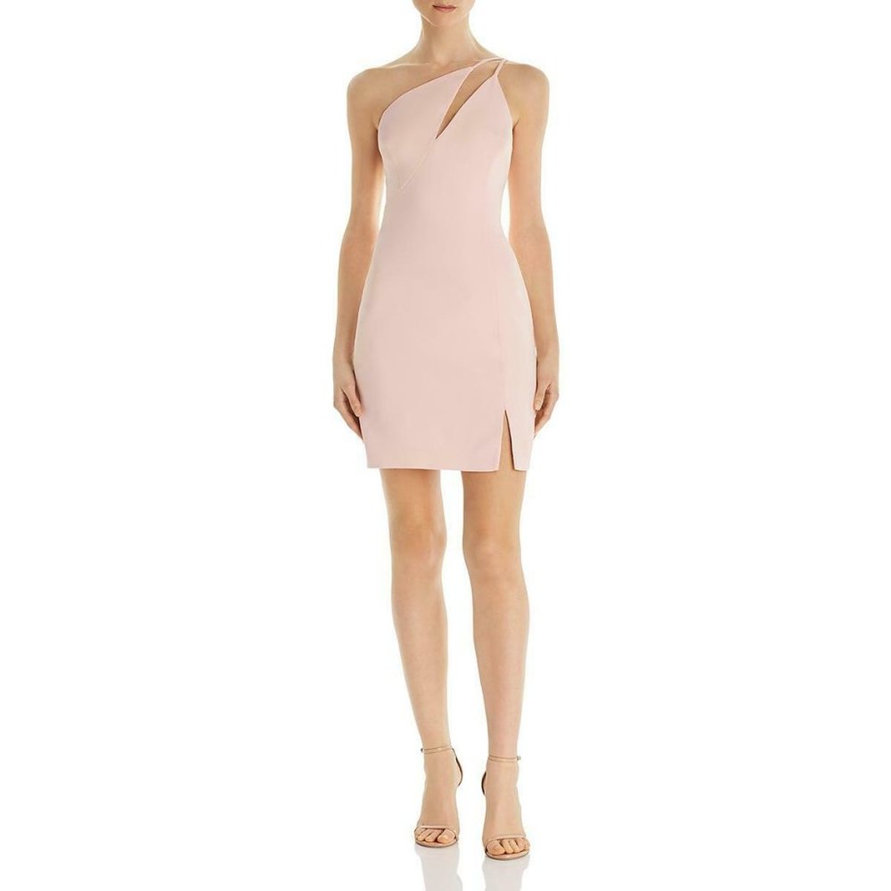 BCBG Max Azria Womens Cut Out One Shoulder Sheath